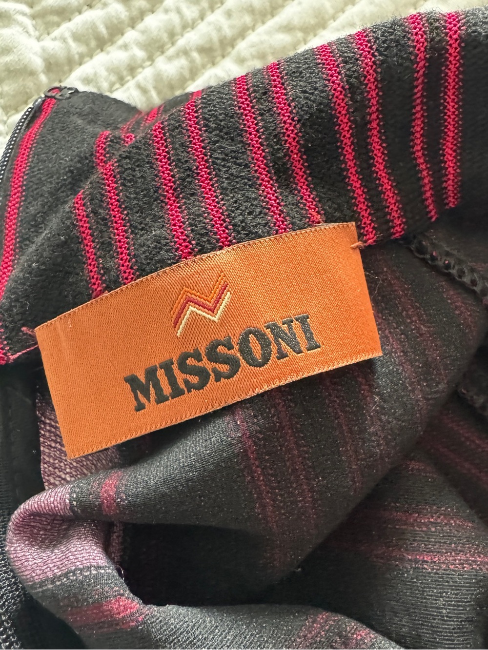 Missoni Pink and Black Chevron Turtleneck Long-Sleeve Dress - Picture 6 of 9